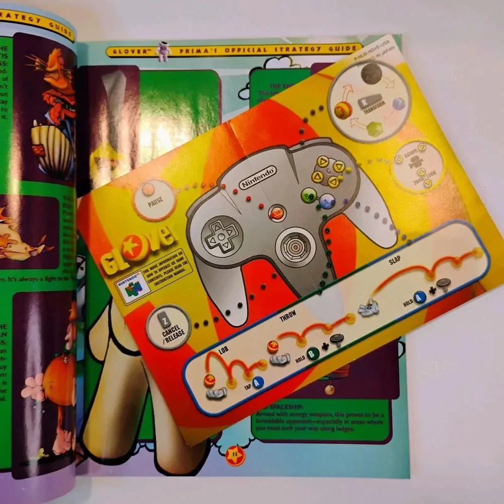 Glover [Nintendo 64, N64] - Prima's Official Strategy Guide w/ Combo Code Card